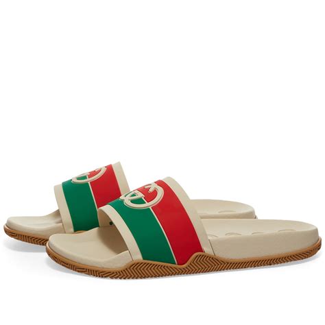 gucci pool slides white|affordable Gucci slides.